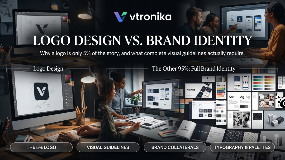The 5% Fallacy: The Logo as an Identifier, Not the IdentityMistaking a logo for a complete brand is one of the most common strategic errors in modern business, because a logo represents at most 5% of the total brand narrative. In practical terms, a logo functions merely as a visual signature, an efficient mental trigger, and a point of recognition. It does not generate consumer trust, articulate company culture, define product ergonomics, or deliver customer service excellence on its own; rather, it absorbs the meaning and reputation built by the business over years of execution. Just as a person's signature or facial portrait cannot encapsulate their character, intelligence, ethics, or voice, a graphic icon or logotype cannot carry the burden of an entire enterprise without a cohesive visual framework and a clear brand strategy supporting it.The Remaining 95%: Defining Brand Identity as an Integrated EcosystemBrand identity represents the comprehensive visual, emotional, and sensory ecosystem through which a company communicates its core values, market positioning, and operational ethos across every customer touchpoint. This broader 95% comprises the immediate emotional tone of advertising, the layout rhythm of digital interfaces, the tactile quality of packaging materials, the photographic narrative, and the distinct tone of voice used in customer correspondence. When consumers interact with enduring brands like Apple, Nike, or Braun, their loyalty is not driven solely by an apple silhouette or a swoosh; it is anchored in decades of uncompromising visual consistency, cohesive product language, and systematic design discipline that make the company immediately recognizable even when the logo is completely removed.Core Pillars: What Complete Visual Guidelines Actually RequireA professional brand identity manual moves far beyond an isolated vector file. To ensure operational consistency across marketing, design, and engineering teams, a complete visual identity system requires precise specification across six mandatory layers:Identity LayerTechnical SpecificationsPurpose & Strategic FunctionLogo Architecture & RulesPrimary mark, secondary lockups, sub-marks, favicons, minimum exclusion zones, minimum reproduction sizes, and explicit "what NOT to do" rules (no stretching, color shifting, or improper drop shadows).Protects mark legibility, visual integrity, and legal recognizability across micro and macro scales.Color Systems & CalibrationPrimary, secondary, and neutral palettes specified in HEX (web), RGB (digital screens), CMYK (commercial print), and Pantone/PMS spot colors.Guarantees exact chromatic consistency whether viewed on an OLED display, a kraft-paper box, or a cotton tote.Typography HierarchyPrimary brand typefaces, secondary editorial fonts, and web-safe fallbacks; explicit type scales covering tracking, kerning, line-height, weight pairings, and accessibility contrast standards.Establishes immediate readability, structural rhythm, and editorial authority across editorial and digital UI contexts.Art Direction & PhotographyLighting temperature (cool vs. warm), depth-of-field rules, color grading parameters, subject casting guidelines, and authentic staging documentation.Prevents disjointed stock imagery and creates a distinctive, proprietary photographic world.Graphic Assets & LayoutCustom iconography sets, 3D elements, branded patterns, textures, and structural layout grids (e.g., 8pt digital grid, modular print grids).Provides modular building blocks so designers can construct new marketing collateral without reinventing the aesthetic wheel.Voice, Tone & TouchpointsBrand personality adjectives, vocabulary dos and don'ts, editorial style rules, packaging dielines, website UI kits, and uniform/merchandise mockups.Unifies the verbal voice with the visual tone, ensuring the brand sounds and feels identical in customer support emails, billboards, and pitch decks.