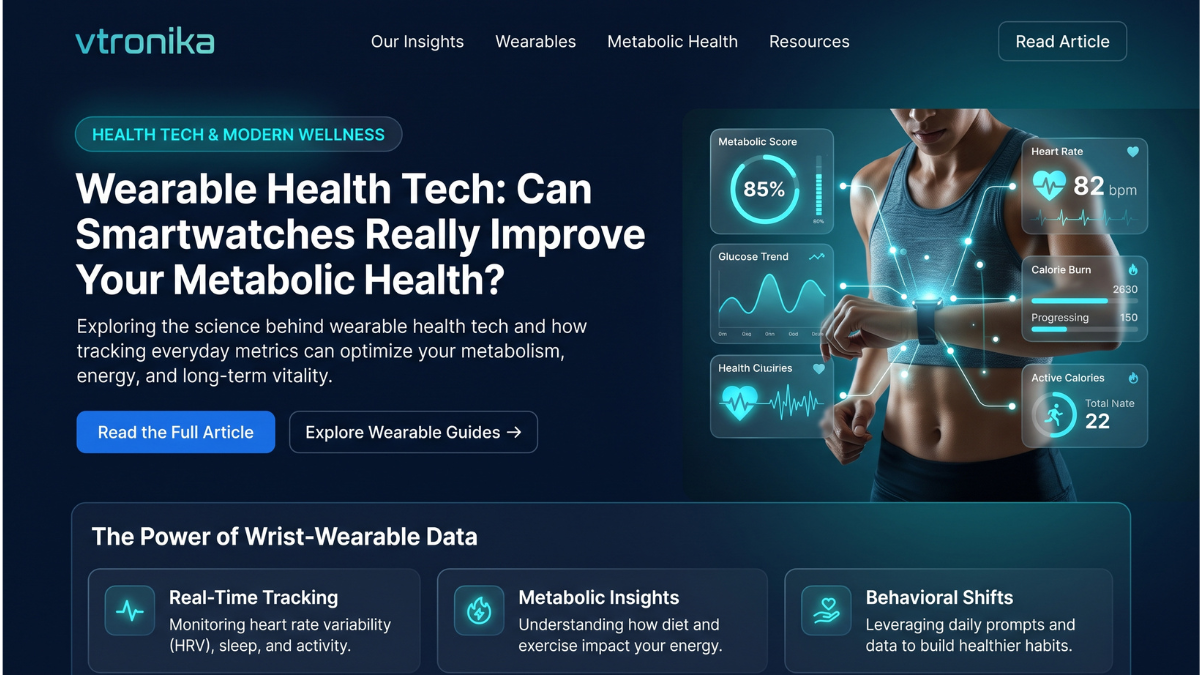Wearable health technology, particularly modern smartwatches and biometric fitness trackers, has fundamentally transformed personal preventative medicine, offering continuous, non-invasive physiological monitoring directly from the user's wrist. Metabolic health, which governs how effectively the body processes nutrients, regulates cellular energy, clears circulating blood glucose, and maintains insulin sensitivity, was historically assessed through intermittent, infrequent fasting blood panels conducted months or years apart. In contrast, modern smartwatches continuously monitor resting heart rate, Heart Rate Variability (HRV), peripheral oxygen saturation, skin temperature shifts, and autonomic nervous system balance throughout the day. Because chronic systemic inflammation, unmanaged mental stress, and sustained sympathetic overactivity trigger excessive surges in cortisol, which impairs insulin signaling, drives visceral fat accumulation, and accelerates arterial stiffness, tracking these autonomic biometric markers provides an invaluable, early diagnostic window into an individual's underlying metabolic balance. Smartwatches do not directly alter biological pathways or metabolize nutrients on their own, but they exert a profound therapeutic effect by establishing continuous behavioral feedback loops, which systematically reshape daily lifestyle choices. Physical inactivity and prolonged postprandial sitting represent primary contributors to peripheral insulin resistance, yet prompt reminders to stand, daily step targets, and structured workout prompts actively encourage non-exercise physical activity throughout working hours. Taking a short, ten-to-fifteen-minute walk immediately following a meal rapidly stimulates non-insulin-mediated glucose uptake into contracting skeletal muscle, and smartwatches make scheduling, measuring, and sustaining this postprandial movement completely effortless. Furthermore, the detailed tracking of nightly sleep architecture, especially deep non-REM and REM cycles, clearly exposes the physiological damage caused by poor nocturnal recovery. Chronic sleep fragmentation directly increases circulating levels of ghrelin, suppresses satiety-inducing leptin, and induces measurable morning insulin resistance, meaning that visually confronting the biometric penalties of late-night snacking, alcohol consumption, or extended screen exposure encourages lasting, health-protective habit adjustments. Despite their immense utility as behavioral catalysts, smartwatches possess important technical and clinical limitations, which users must evaluate realistically to avoid misplaced medical expectations. While commercially available wearables excel at optical photoplethysmography, resting heart rate analysis, electrocardiograms (ECG), and motion-based caloric expenditure estimates, non-invasive optical blood glucose tracking remains an unapproved, experimentally unverified consumer feature. Smartwatches cannot independently diagnose metabolic syndrome, predict diabetes onset, or measure precise systemic metabolic flexibility without integrating directly with medical-grade peripherals, such as prescription Continuous Glucose Monitors (CGMs). However, when leveraged as an accessible user interface to visualize real-time CGM curves alongside concurrent heart rate spikes, stress fluctuations, and physical workouts, these devices transform into unmatched platforms for metabolic biofeedback. Ultimately, a smartwatch is not an automated medical cure or a substitute for professional clinical judgment, but rather an objective, data-driven daily partner, whose true power lies in turning passive physiological observations into consistent choices around whole-food nutrition, progressive strength training, restorative sleep hygiene, and routine preventative lab screenings.